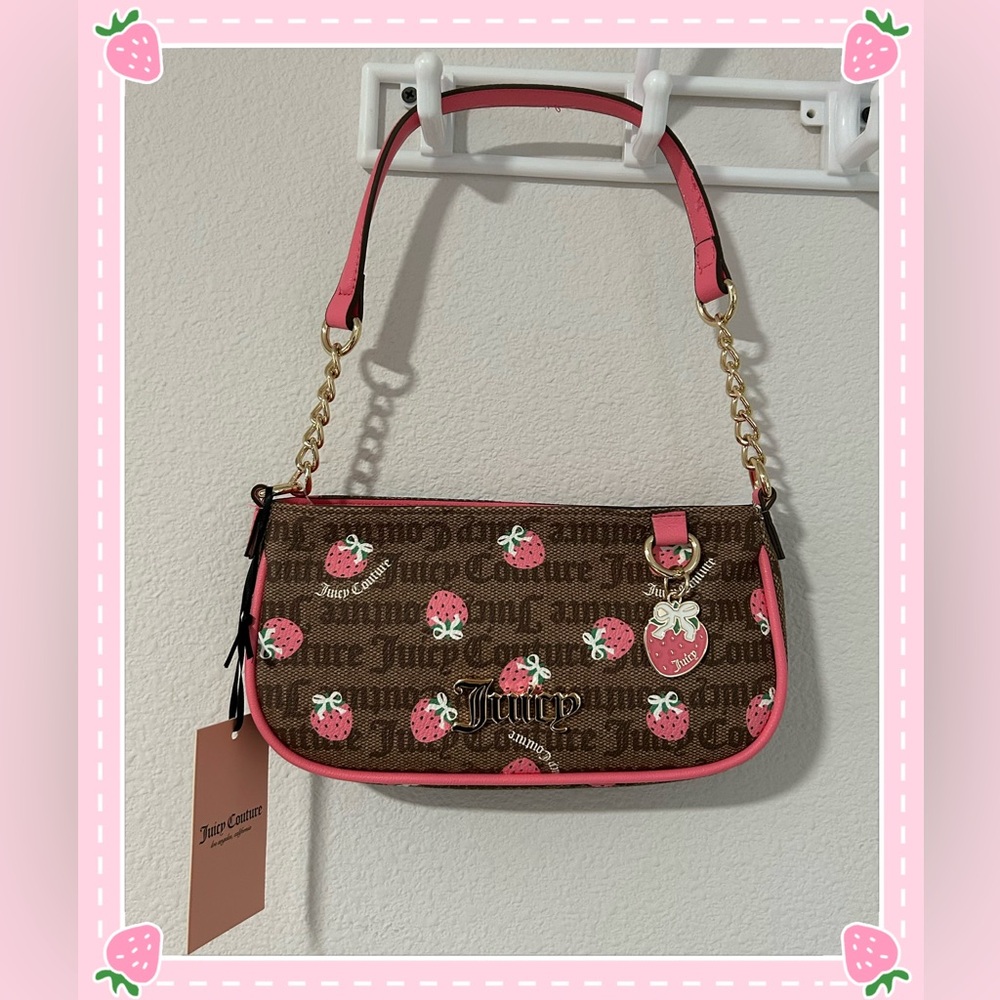 Juicy Couture Berry Sweet Shoulder Bag Chestnut Chino/Pin OS Y2K